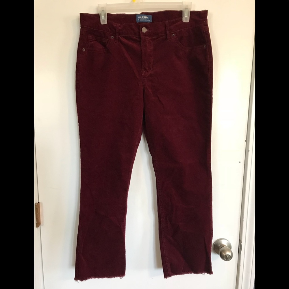 Corduroy flare ankle pants